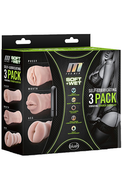 3-pack Vibrating Stroker Kit Masturbator paket | | Intimast