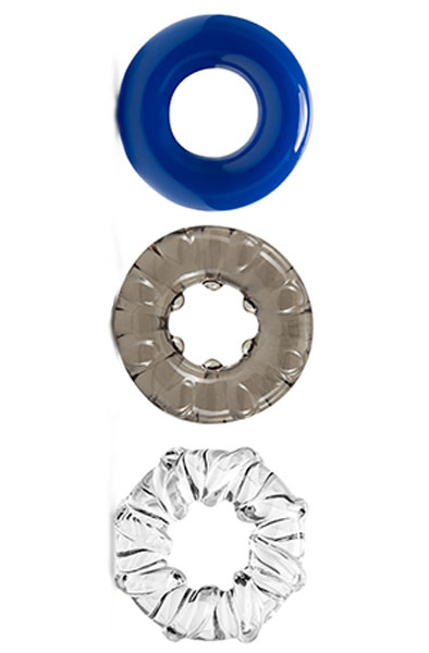 Stay Hard Triple Stretch 3-pack Cockrings Penisringar paket |  | Intimast