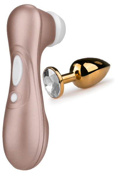 Satisfyer Pro 2 + Butt Plug Gold Paketerbjudande |  | Intimast