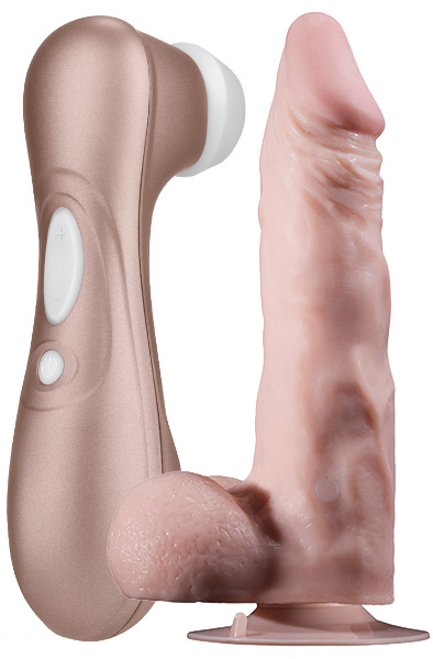 Satisfyer Pro 2 + Realistic Vibrating Dong 20cm Paketerbjudande |  | Intimast