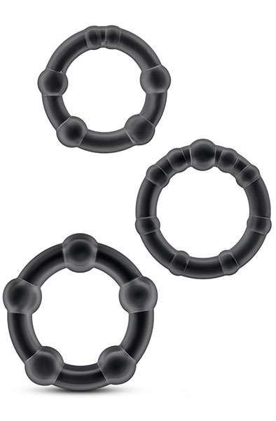 Stay Hard Beaded Cock Rings Black Penisringar paket | | Intimast