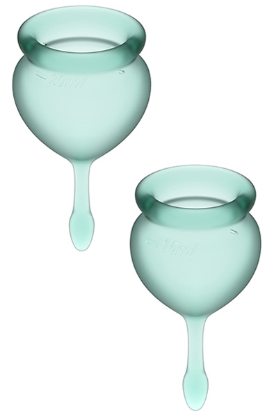 Satisfyer Feel Good Menstrual Cup Green Menskoppar | | Intimast