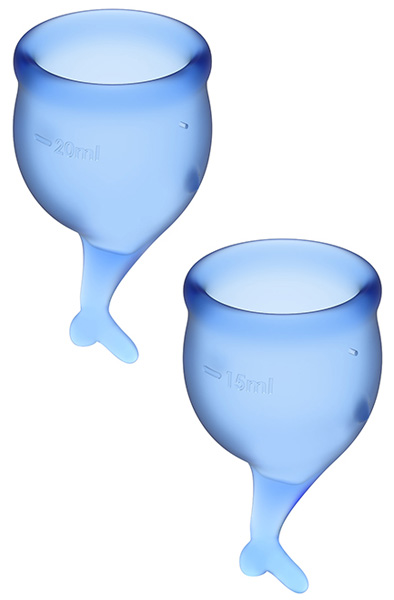 Satisfyer Feel Secure Menstrual Cup Blue Menskoppar |  | Intimast
