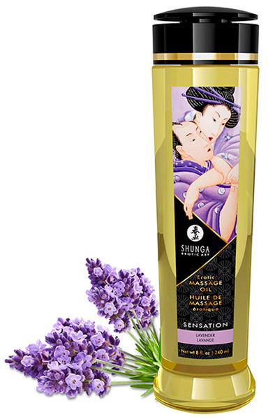 Shunga Massage Oil Sensation Lavender 240ml Massageolja Lavendel | | Intimast