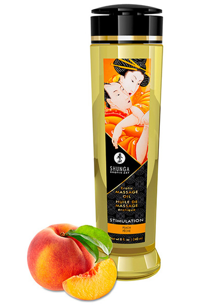 Shunga Massage Oil Stimulation Peach 240ml Massageolja Persika | | Intimast