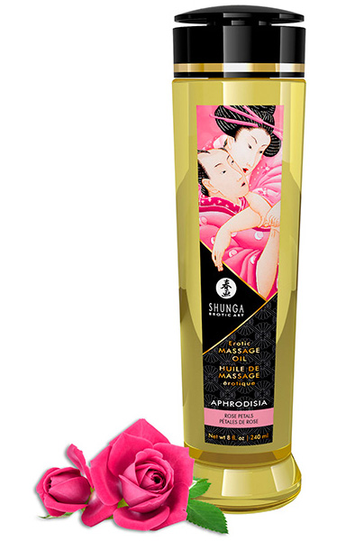 Shunga Massage Oil Aphrodisia Roses 240ml Massageolja Ros | | Intimast