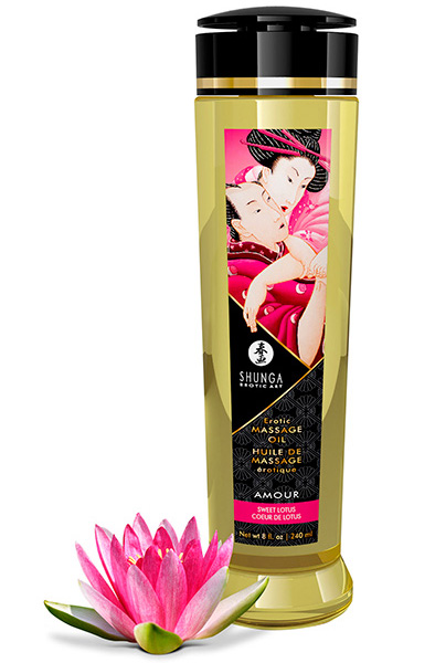 Shunga Massage Oil Amour Sweet Lotus 240ml Massageolja Lotus | | Intimast