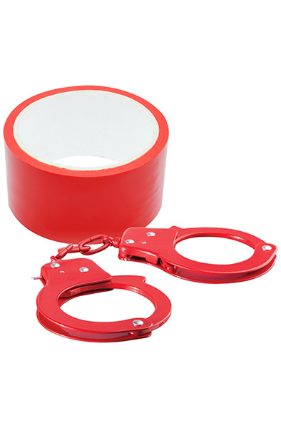 Dream Toys Bondx Metal Cuffs & Ribbon Red Handklovar | | Intimast