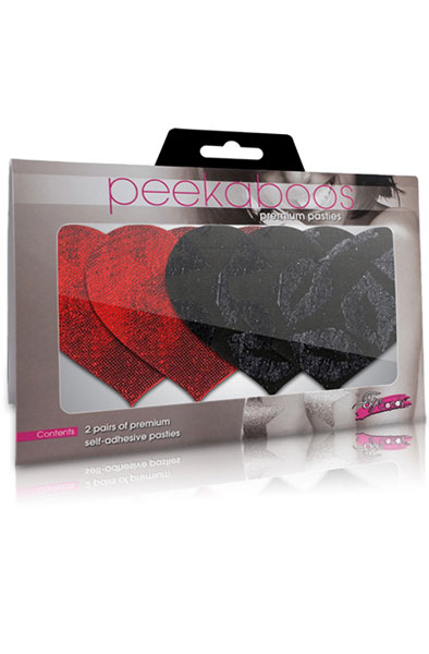 Alternativ bild 1 för Peekaboo Pasties Stolen Kisses Hearts - Nipple covers