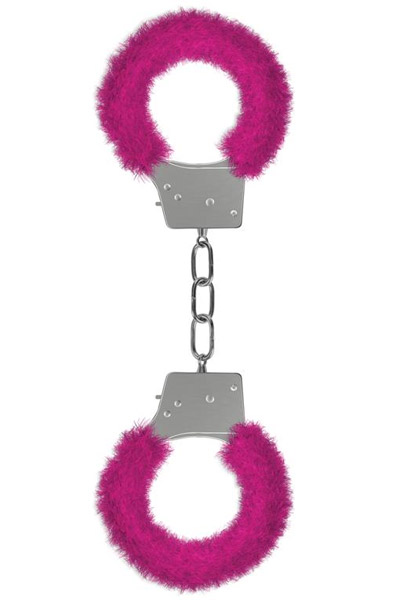 Ouch Beginners Handcuffs Furry Pink Rosa handbojor |  | Intimast