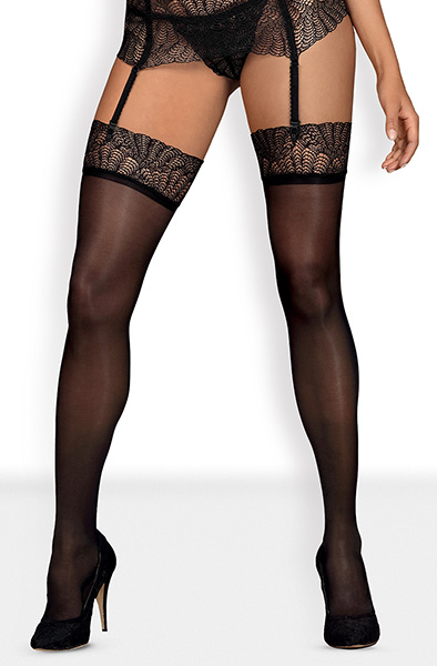 Obsessive Chiccanta Stockings Black L/XL Stay-ups
