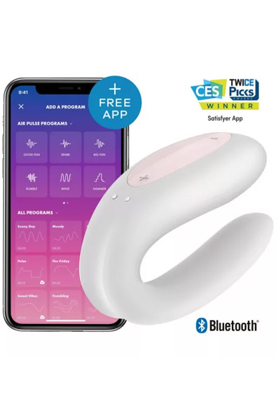 Satisfyer Double Joy White Appstyrd parvibrator |  | Intimast