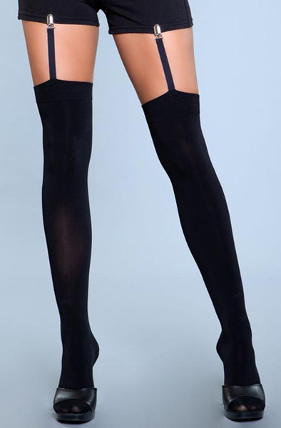 BeWicked Hanging On Garter Stockings S/M/L Svarta Stay ups |  | Intimast