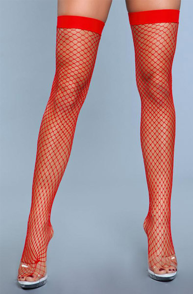 BeWicked Fishnet Stockings Red S/M/L Fishnet Stay ups |  | Intimast