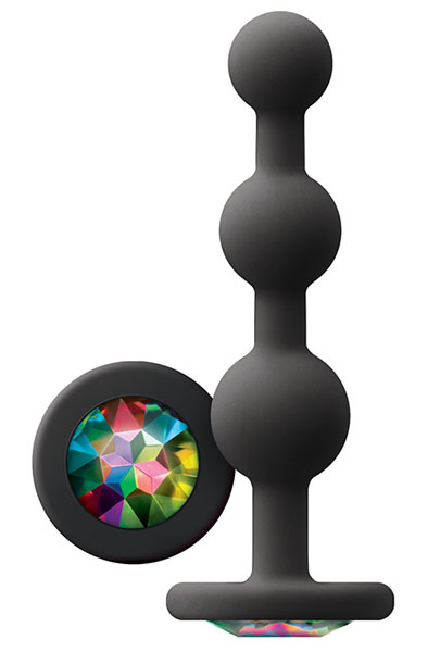 Glams Ripple Rainbow Gem Black Analplugg | | Intimast