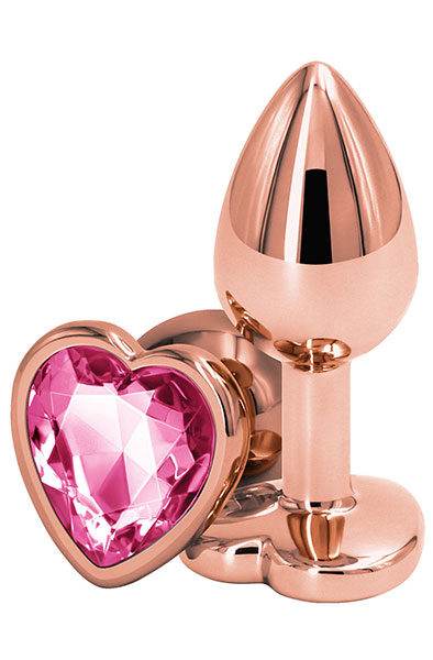 Rose Gold Pink Heart Small Analplugg metall |  | Intimast