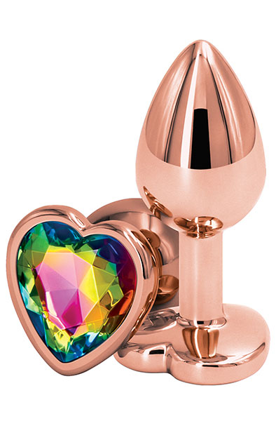 Rose Gold Rainbow Heart Small Analplugg metall | | Intimast