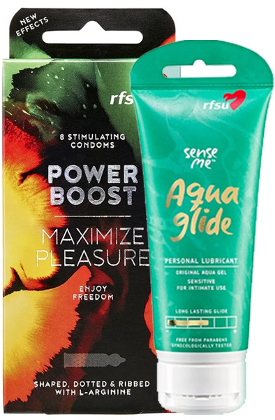 RFSU Power Boost 8st + Aqua Glide 100ml Paketerbjudande |  | Intimast