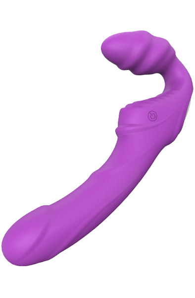 Alternativ bild 1 för Dream Toys: Good Vibes, Double Dipper, Strapless Strap On, lila