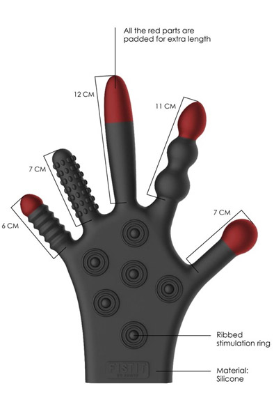 Alternativ bild 1 för FIST IT - SILICONE STIMULATION GLOVE