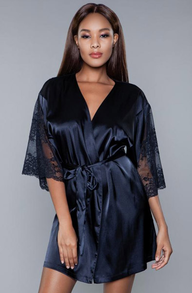 BeWicked Grace Satin Kimono L Sexig morgonrock |  | Intimast