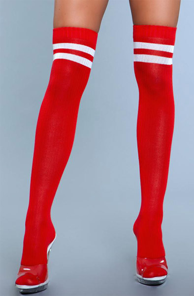 BeWicked Going Pro Thigh High Stockings Red One Size Stay-ups |  | Intimast