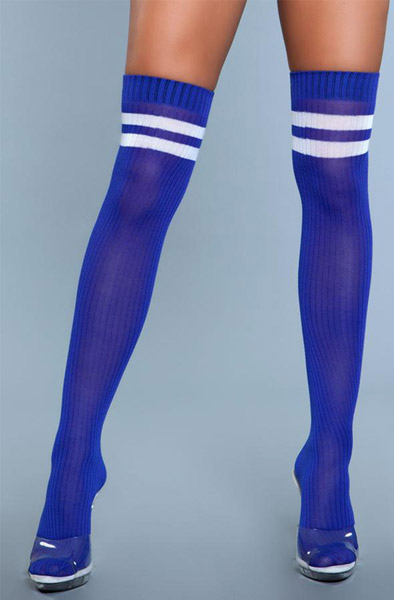 Going Pro Thigh High Stockings Blue One Size Blå Knästrumpor |  | Intimast
