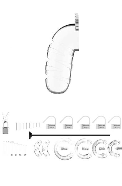 Alternativ bild 1 för Model 17 - Chastity 14 cm - Cage with Silicone Urethal Sounding