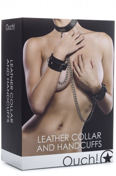 Alternativ bild 1 för Leather Collar and Handcuffs
