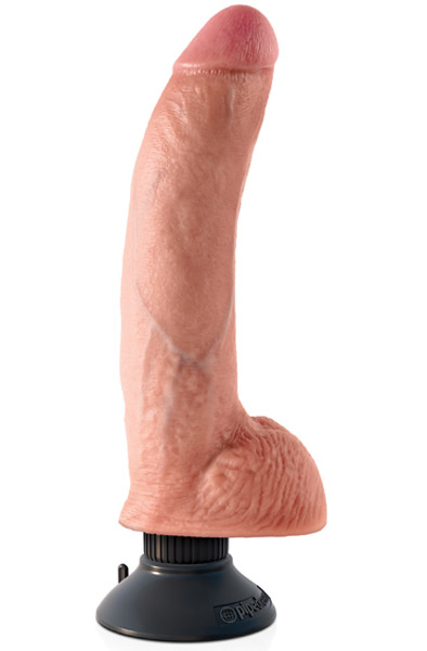 King Cock Vibrating Cock With Balls Flesh 23 cm Dildo med vibrator | | Intimast