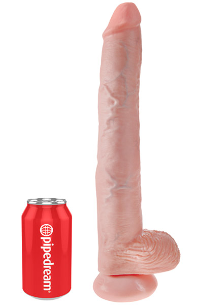 Alternativ bild 1 för Dildo med Pung 38 cm - Ljus hudfärg