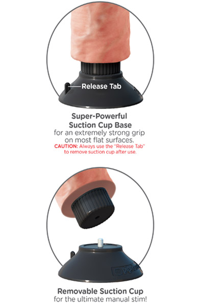 Alternativ bild 1 för Vibrerande Dildo Med Pung 18 cm - Ljus Hudfärg