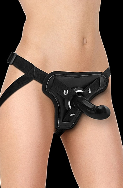 Ouch Adjustable Strap-on Set Black 13cm Strap-on med sele |  | Intimast