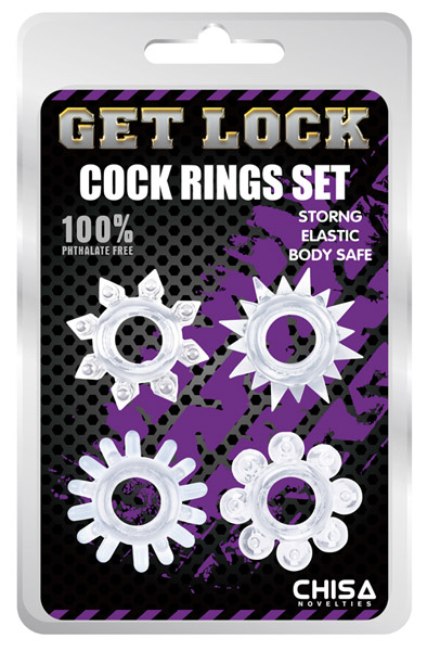 Chisa Novelties Cock Ring Set Clear Penisringar paket |  | Intimast