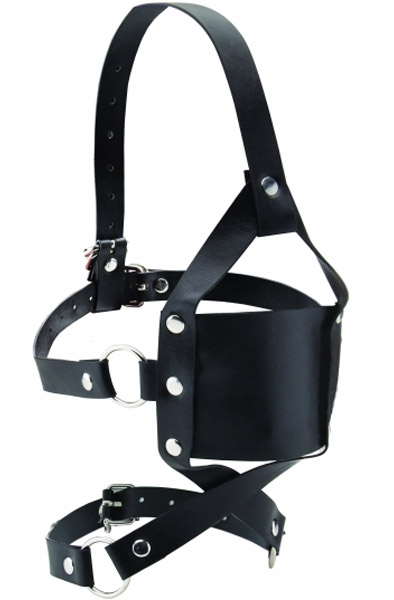 Shots Leather Mouth Gag Black Gag med harness | | Intimast