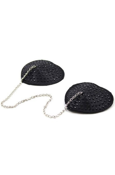 Alternativ bild 1 för Heart Chain Nipples Tassels - Svarta