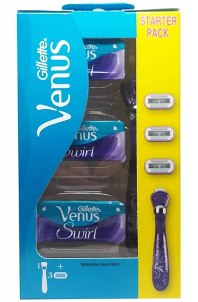 Gillette Venus Swirl Razor + 3-pack Venus rakhyvel |  | Intimast
