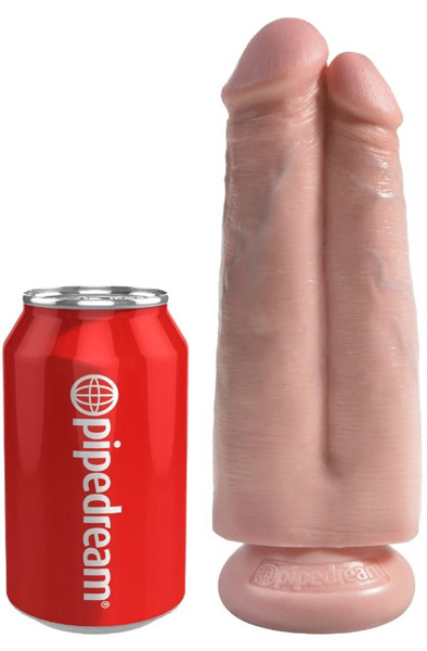 Alternativ bild 1 för Two Cocks One Hole Strap-On 17.8cm - Flesh