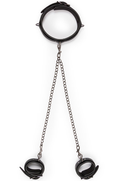 Easytoys Leather Collar With Anklecuff Halsband & Fotbojor |  | Intimast