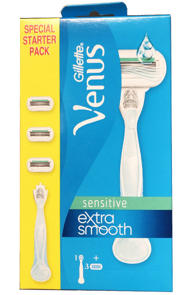 Venus Extra Smooth Sensitive Razor + 3 Blades Venus rakhyvel |  | Intimast