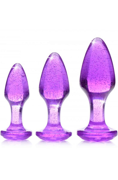 Booty Sparks Shimmering Gem Anal Plug Set Purple Analpluggar paket |  | Intimast