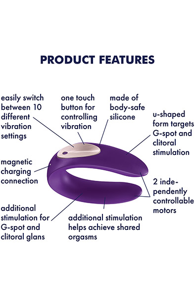 Alternativ bild 1 för Satisfyer Partner Plus Parvibrator