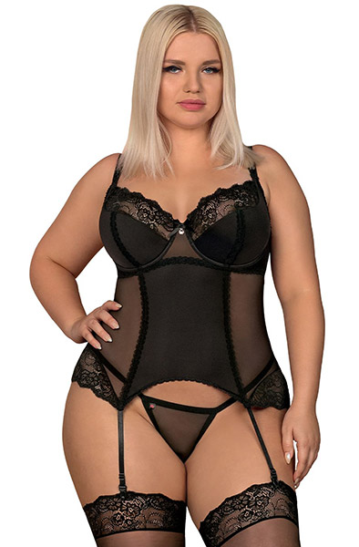 Obsessive Amallie Corset & Thong XXL Sexiga underkläder |  | Intimast