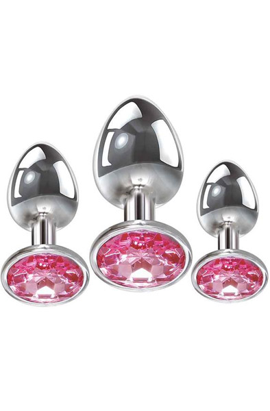 A & E Adams Pink Gem Anal Plug Set Analpluggar paket |  | Intimast