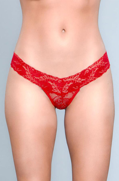 BeWicked V-Cut Lace Panties Red S Spetstrosa |  | Intimast
