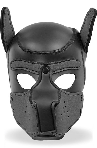 Dog Hood With Removable Muzzle Black L BDSM mask | | Intimast