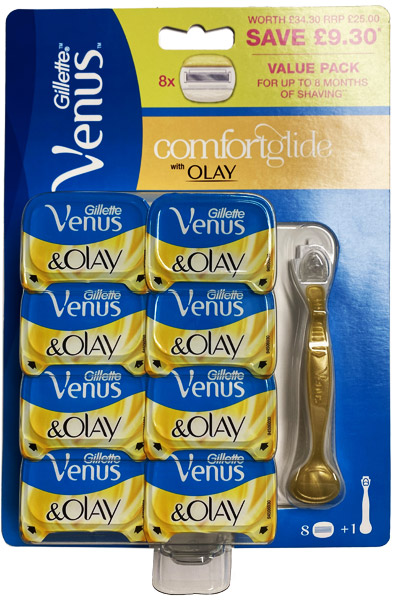 Venus & Olay Comfortglide Razor + 8 Blades Venus rakhyvel |  | Intimast