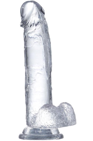 Glazed Clear Dildo With Balls 18 cm Dildo