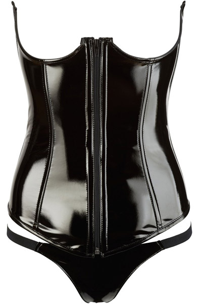 Black Level Vinyl Corset With Thong L Korsett | | Intimast