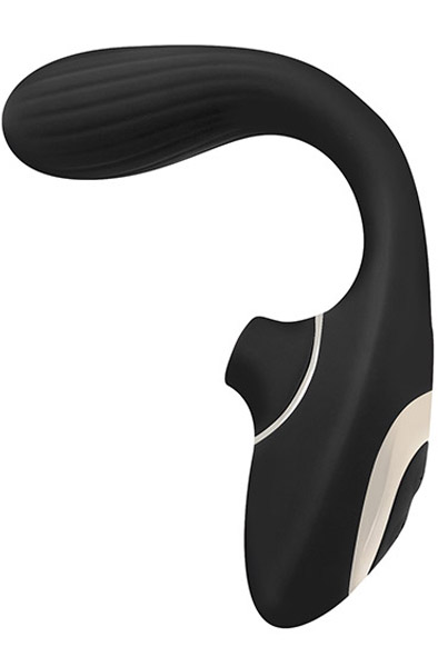 S Pleasures Dual Suction Dual Massager Black Rabbitvibrator